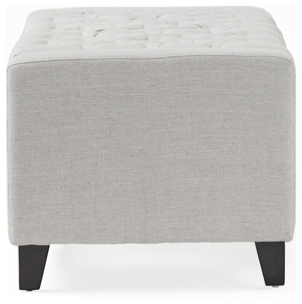 GDF Studio Seattle Tufted Storage Ottoman Bench, Light Gray