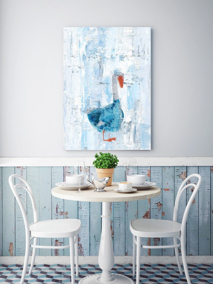 "Dapper Duck" Painting Print on Wrapped Canvas, 12"x18"