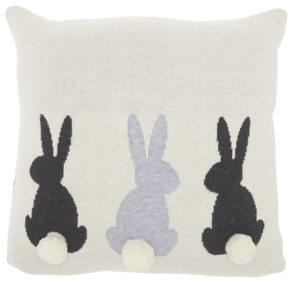 Sweet Ivory Bunny Rabbit Throw Pillow