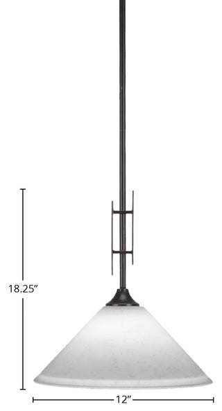 Uptowne 1-Light Mini Pendant, Dark Granite/White Muslin