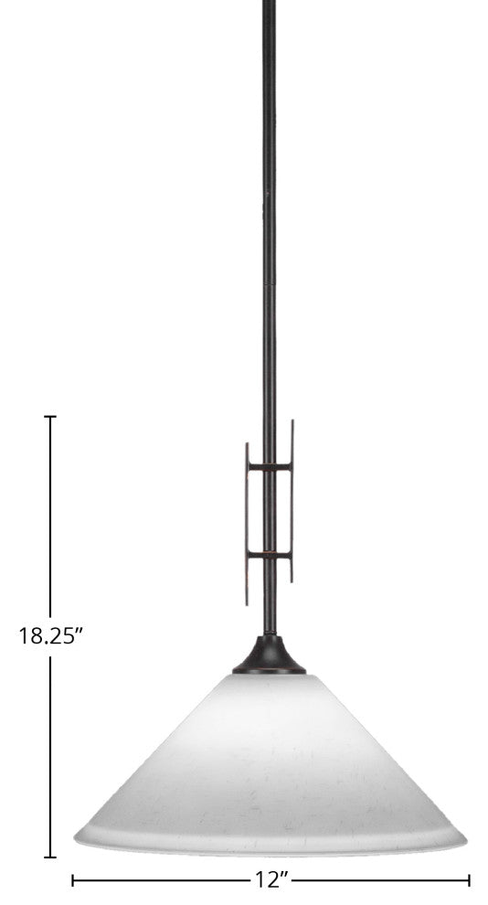 Uptowne 1-Light Mini Pendant, Dark Granite/White Muslin