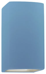 Ambiance Large Rectangle Wall Sconce, Closed Top, Sky Blue, Dedicated LED