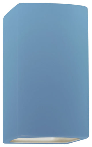Ambiance Large Rectangle Wall Sconce, Closed Top, Sky Blue, Dedicated LED