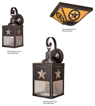 Ranger 1 Light Bronze Rustic Texas Star Outdoor Wall Lantern, 5-in W X 13-in H X 6-in D