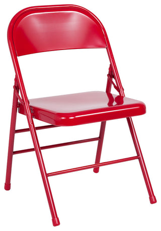 2 Pack HERCULES Series Triple Braced & Double Hinged Metal Folding Chair, Red