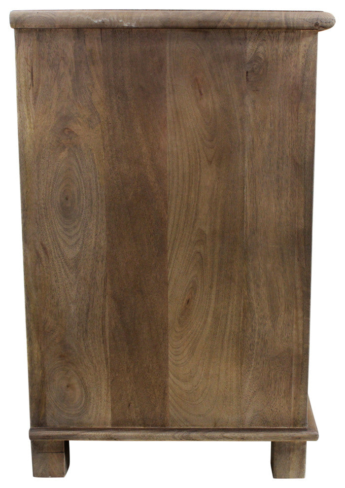 Corvin 3-Drawer Solid Wood Nightstand With Metal Glides, Antique Brown