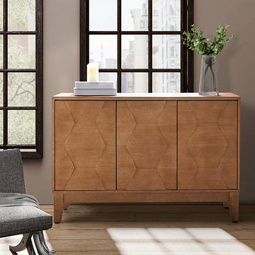 45" 3 Doors Storage, Wide Sideboard Cabinet, Seadrift