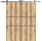Sturdy Double Barn Door 64 x 80 with | Planum 0014 Oak with  | 13FT