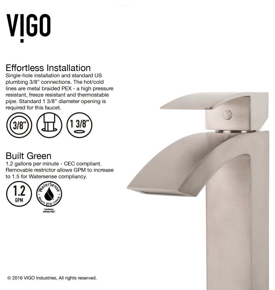 Giovanni 17"L x 17"W Glass Vessel Sink and Duris 12"H Faucet Set