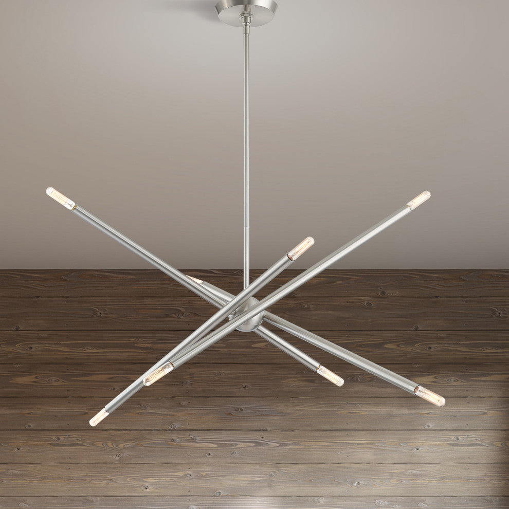 Livex Lighting Soho 8 Light Brushed Nickel Linear Chandelier