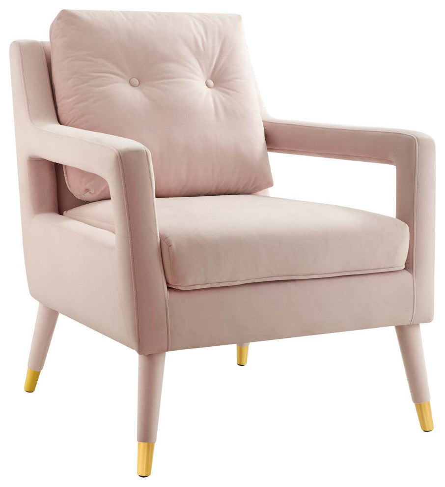 Premise Accent Lounge Performance Velvet Armchair Pink