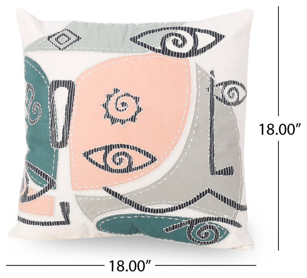 Belize Modern Handcrafted Fabric Pillow Cover, Single
