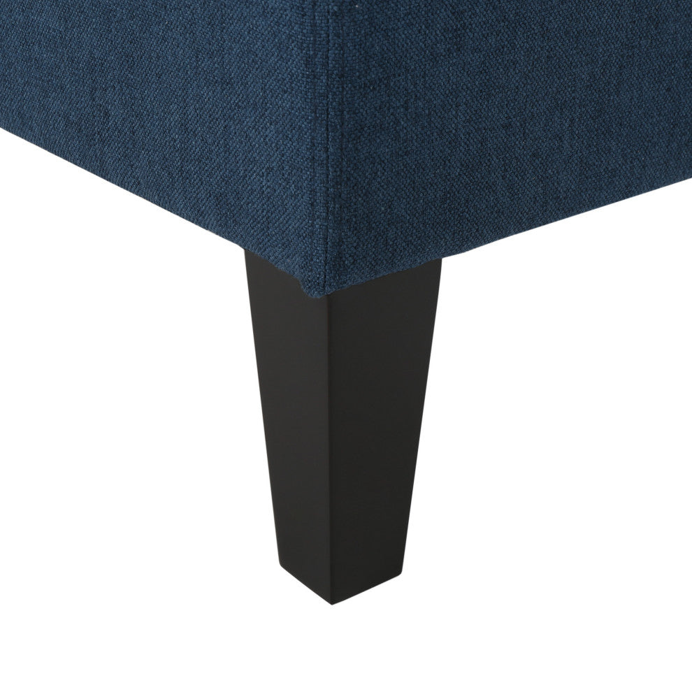 GDF Studio 10-Piece Niya Mid Century Modern Fabric U-Shaped Sectional Sofa, Navy