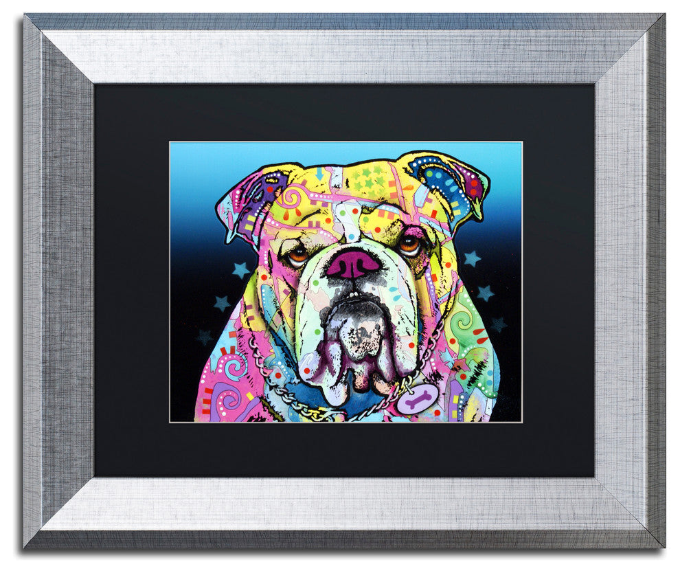 'The Bulldog' Silver Framed Canvas Art by Dean Russo