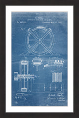 "Tesla Arc Lamp 1891 Blueprint" Framed Painting Print