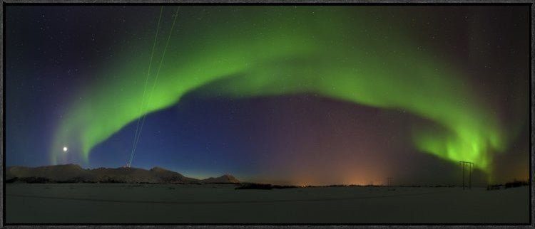 "Northern Lights" Framed Canvas Giclee by Roy Samuelsen, 41x17"