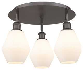 Cindyrella-3 Light 18" Flush Mount-Oil Rubbed Bronze, Cased Matte White Shade