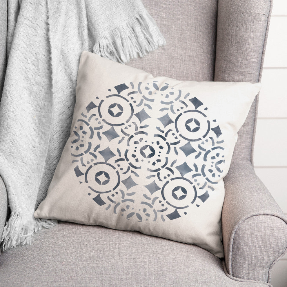 Watercolor Medallion 18x18 Indoor / Outdoor Pillow
