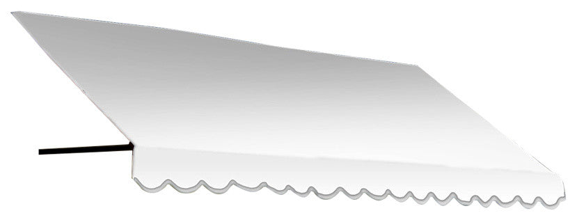 Awntech 4'' Dallas Retro Acrylic Fabric Fixed Awning, White