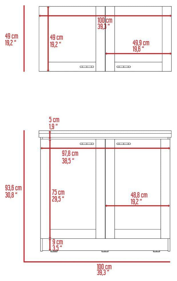 DEPOT E-SHOP Agate Cabinet Set, White