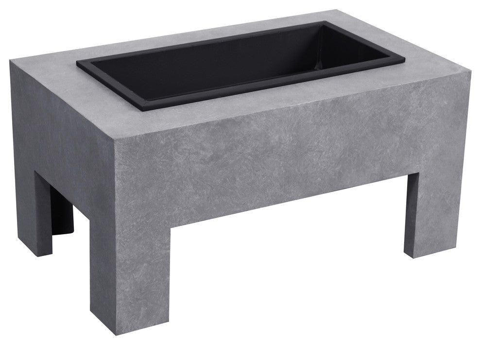 Astella Monolith Fire Basin, Gray Cement