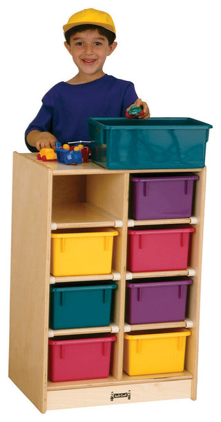 Jonti-Craft 8 Cubbie-Tray Mobile Unit With Colored Trays