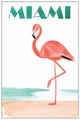 "Miami Flamingo II" Floater Framed Painting Print on Canvas, 40"x60"