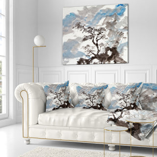 Chinese Pine Tree Trees Throw Pillow, 16"x16"