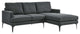 Modway Evermore Right-Facing Metal and Upholstered Fabric Sectional Sofa - Gray
