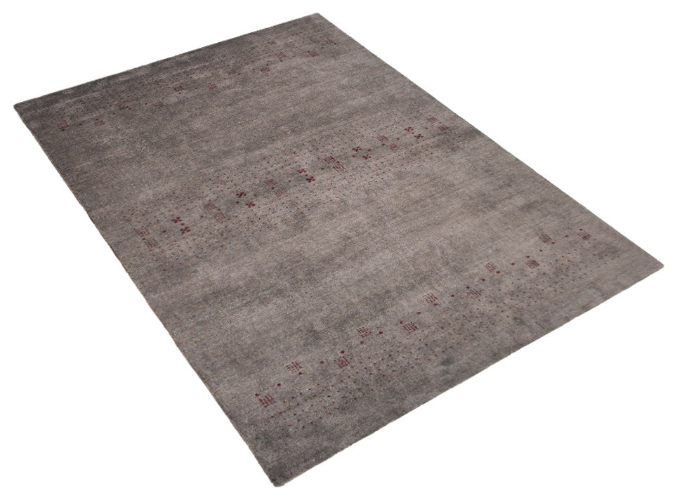 HAND KNOTTED LOOM SILK AREA RUGS-5'x8',Rectangle,Light Brown,Contemporary