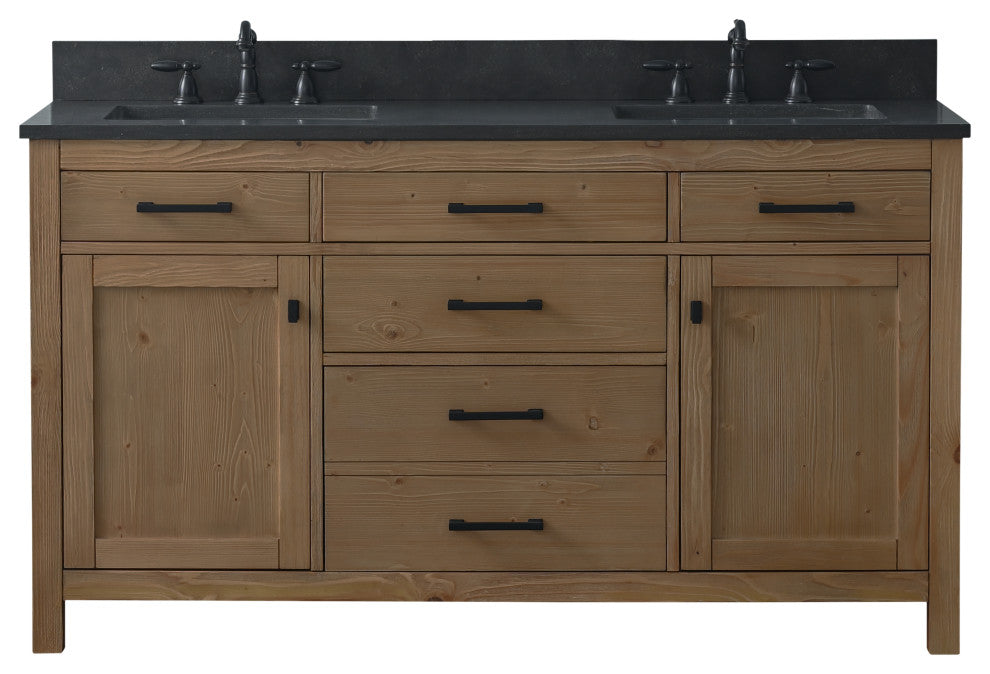 Jasper 60" Bathroom Vanity, Textured Natural, Blue Limestone