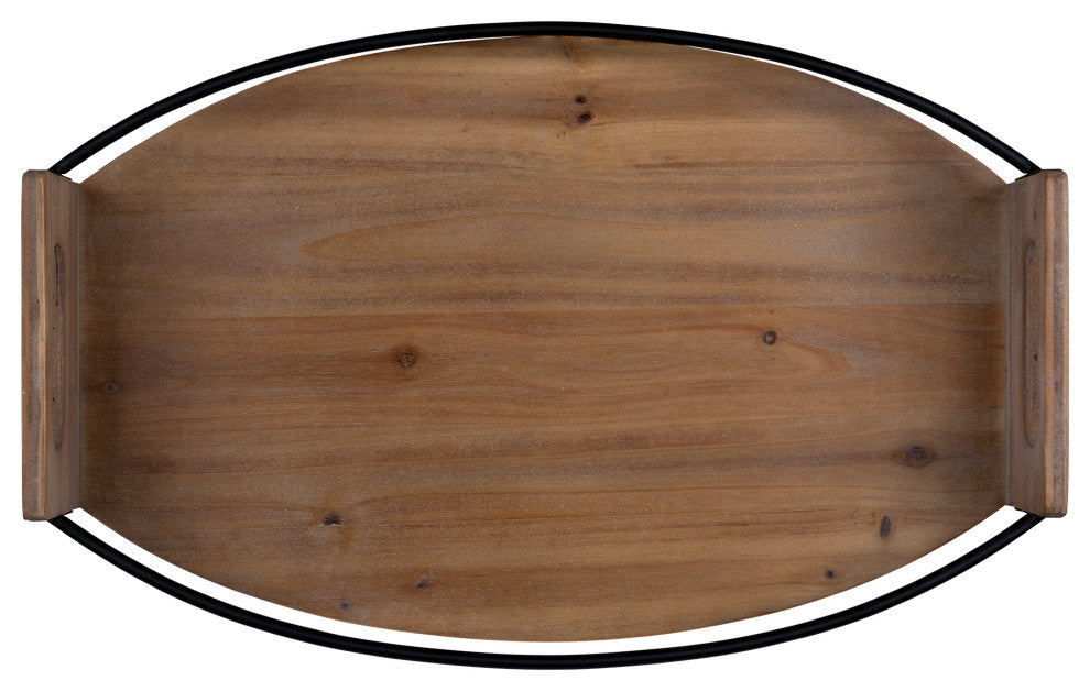 Rustic Brown Oval Wooden Tray