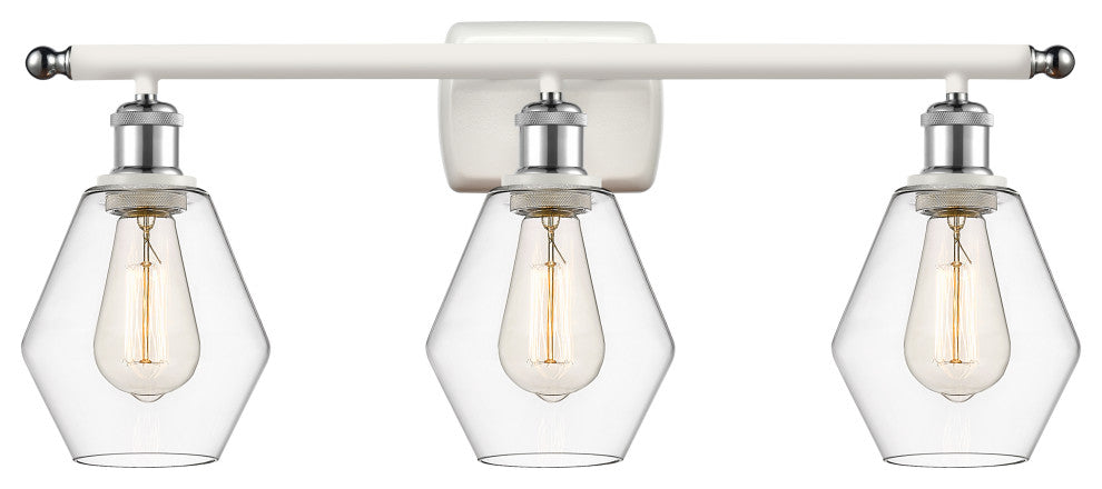 Innovations 516-3W-WPC-G652-6 3-Light Vanity Light, White, Polished Chrome