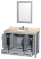 Wyndham WCS141448SGYIVUNOM24 48 inch Vanity in Gray with Ivory Marble and Round