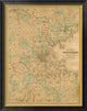 "Map of Boston, 1860" Framed Canvas Giclee by H. F. Walling, 32x40"