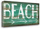 29" Green Beach Sign Giclee Print on Gallery Wrap Canvas Wall Art