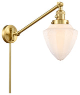 Bullet Swing Arm With Switch, Satin Gold, Matte White, Matte White