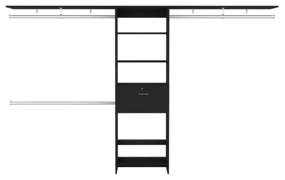 Closet System Ashland, Bedroom, Black