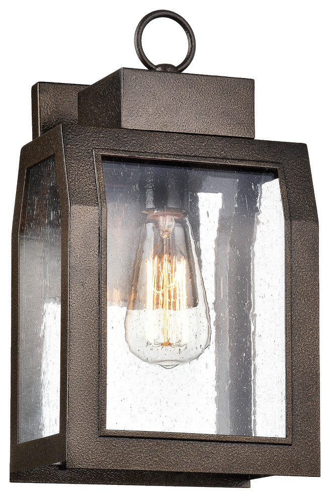 Chloe Lighting Milton Industrial 1 Light Wall Sconce, Antique Gold, 12", Antique