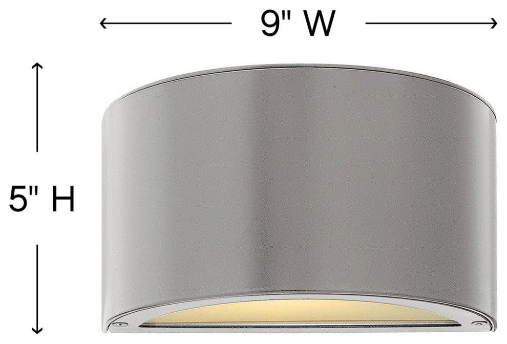 Hinkley Luna Extra Small Down Light Wall Mount Lantern, Titanium