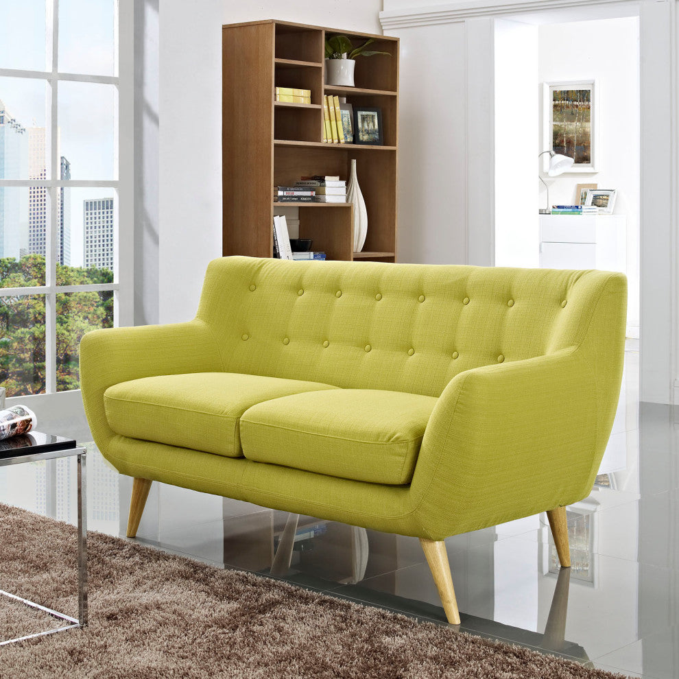 Modway Remark Upholstered Loveseat, Wheatgrass
