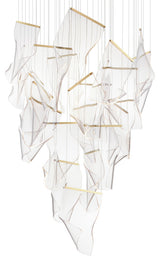 ET2 E24880-133 Rinkle 36"W LED Multi Light Abstract Pendant - French Gold