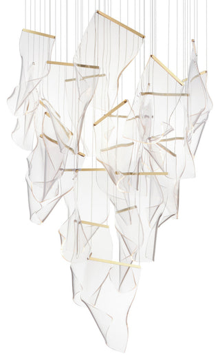 ET2 E24880-133 Rinkle 36"W LED Multi Light Abstract Pendant - French Gold