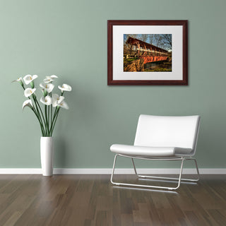 'The Colvin Covered Bridge' Matted Framed Canvas Art by Lois Bryan