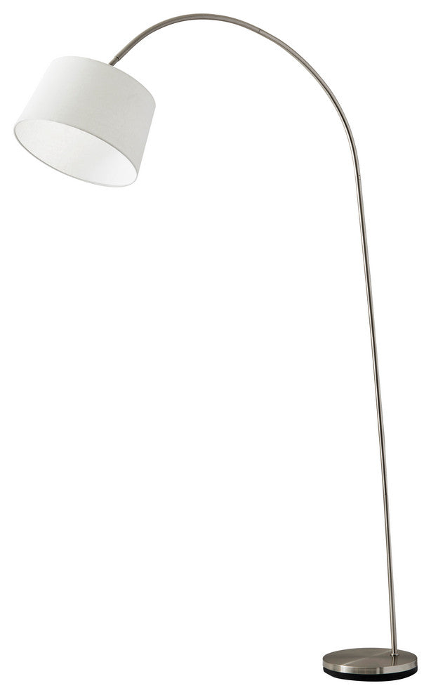 Goliath Arc Lamp, Satin Steel