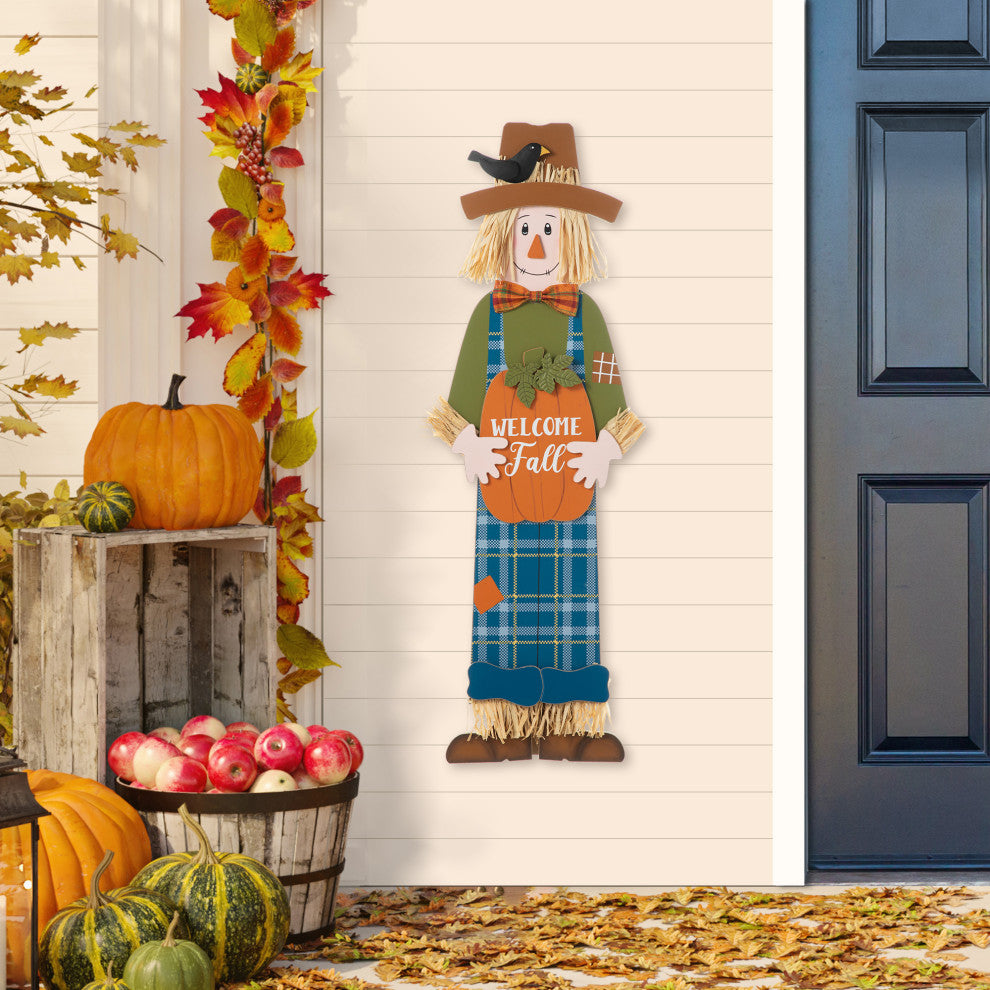 48"H Fall Wooden Scarecrow Yard Stake