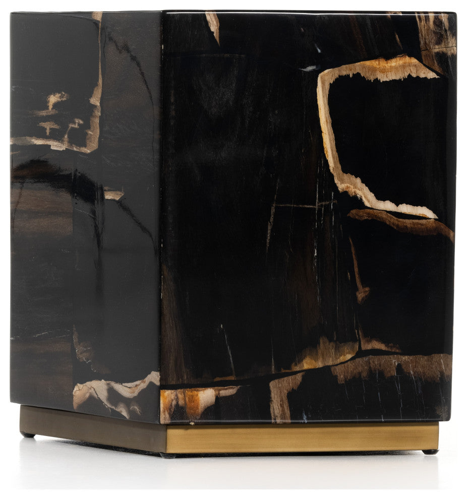 Shep End Table, Polished Petrified Wood