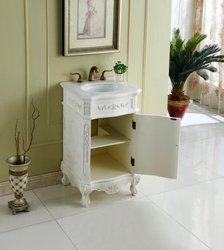 Bathroom Vanity, Antique White, 21", Single Sink