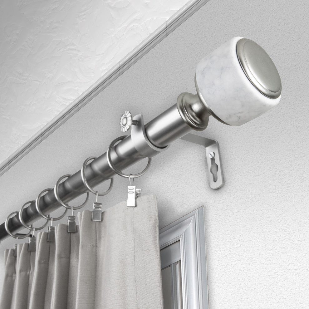 Adalynn 1" Diameter Curtain Rod, Satin Nickel, 120-170"