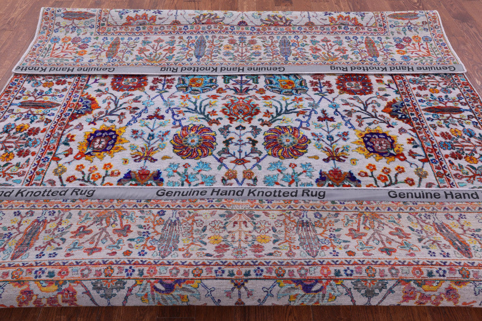 8' 1" X 10' 1" Persian Wool & Silk Handmade Rug - Q15791
